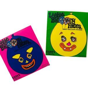 Vintage 1990 Estes Balloon Expressions Little Balloony Faces Party Stickers (2)